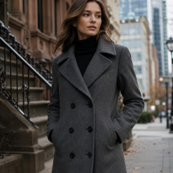 Vintage Midnight Black Peacoat