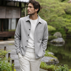 Modern Slate Grey Casual Jacket