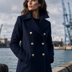 Vintage Olive Green Peacoat